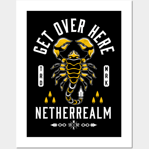 Get Over Here - Scorpion Tattoo - Vintage Distressed Wall Art by Nemons